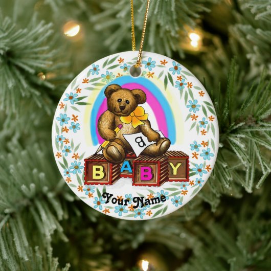 Bear baby Blocks  Ornament (Baum)