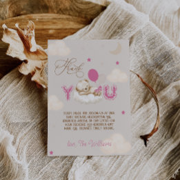 Bear Baby Dusche Beary Much Pink Dankeskarte