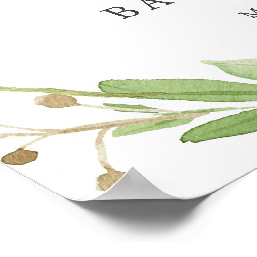 Bear Baby Dusche Begrüßungszeichen Poster (Ecke)