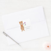 Bear - Baby Dusche Buchzeichen Quadratischer Aufkleber (Umschlag)