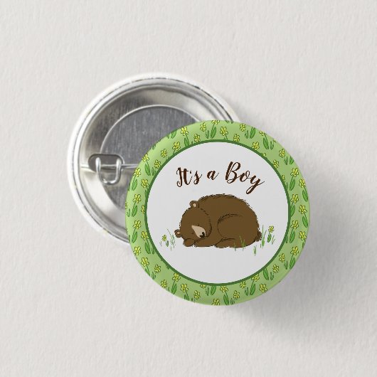 Bear Baby Dusche Button (Vorne & Hinten)