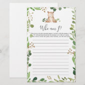 Bear Baby Dusche, die ich spiele (Vorne/Hinten)