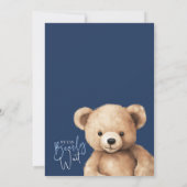 Bear Baby Dusche Einladung Blue Ballon (Rückseite)