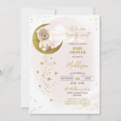 Bear Baby Dusche Einladung Teddy Bären Gelb (Vorderseite)