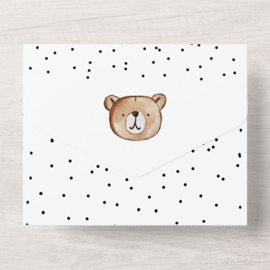 Bear Baby Dusche Einladung + Windelwanne in einem (Rückseite)