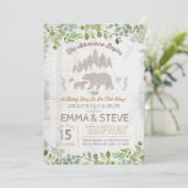 Bear Baby Dusche Einladung zum Abenteuer beginnt (Stehend Vorderseite)