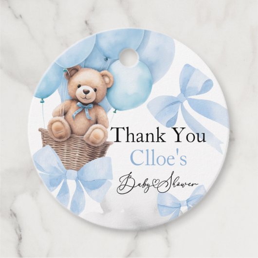 Bear Baby Dusche Geschenkanhänger (Vorderseite)