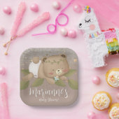 Bear Baby Dusche Glitzer Bohemisch Stars Gold Pappteller (Party)