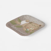 Bear Baby Dusche Glitzer Bohemisch Stars Gold Pappteller (Gewinkelt)