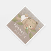 Bear Baby Dusche Glitzer Bohemisch Stars Gold Serviette (Ecke)
