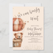 Bear Baby Dusche Glitzer Stars Rustikal Einladung (Vorderseite)