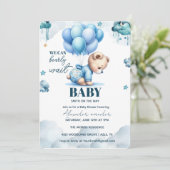 Bear Baby Dusche, niedliche Babydusche Einladung (Stehend Vorderseite)
