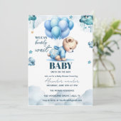 Bear Baby Dusche, niedliche Babydusche Einladung (Stehend Vorderseite)