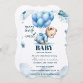 Bear Baby Dusche, niedliche Babydusche Einladung (Vorne/Hinten)