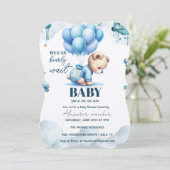 Bear Baby Dusche, niedliche Babydusche Einladung (Stehend Vorderseite)