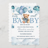 Bear Baby Dusche, niedliche Babydusche Einladung (Vorne/Hinten)