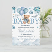 Bear Baby Dusche, niedliche Babydusche Einladung (Stehend Vorderseite)
