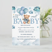 Bear Baby Dusche, niedliche Babydusche Einladung (Stehend Vorderseite)