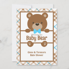 Bear Baby Dusche - Niedliche, klassische Schwanger Einladung