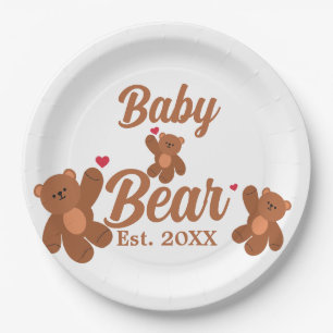Bear Baby Dusche - Niedliche, klassische Schwanger Pappteller