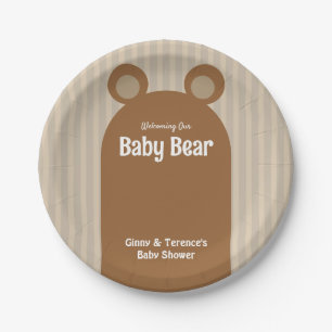 Bear Baby Dusche - Niedliche, klassische Schwanger Pappteller