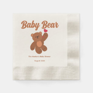 Bear Baby Dusche - Niedliche, klassische Schwanger Serviette