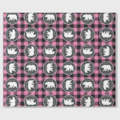 Bear Baby Dusche Pink Geschenkpapier (Flach)