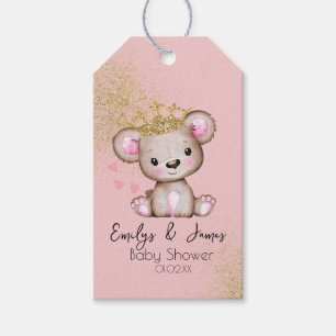 Bear Baby Dusche Princess Funkelnd Pink B Geschenkanhänger