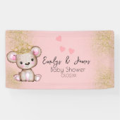 Bear Baby Dusche Princess Funkelnd Pink Banner (Horizontal)