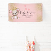 Bear Baby Dusche Princess Funkelnd Pink Banner (InSitu)