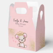 Bear Baby Dusche Princess Funkelnd Pink Gold Geschenkschachtel (Geöffnet)