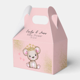 Bear Baby Dusche Princess Funkelnd Pink Gold Geschenkschachtel