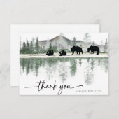 Bear Baby Dusche | Rustikale Berge Dankeskarte (Vorne/Hinten)