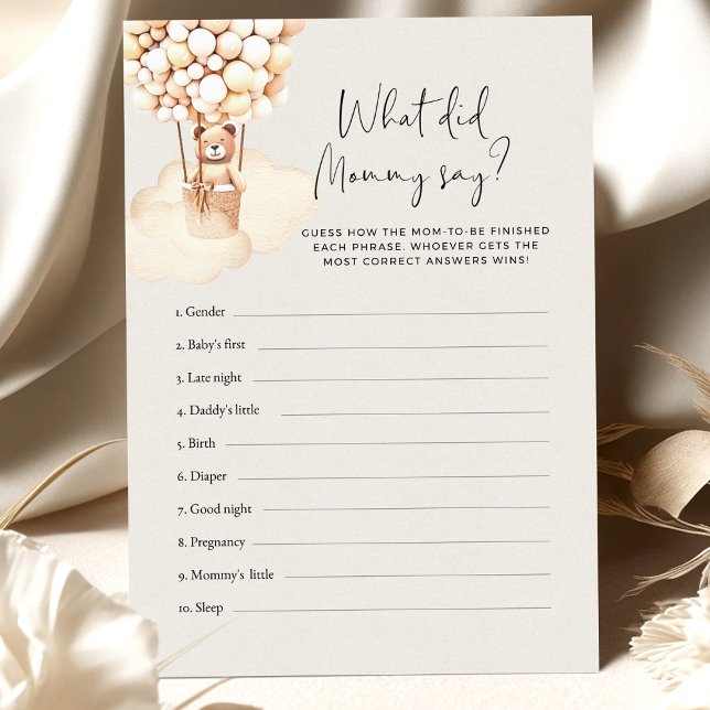 Bear Baby Dusche Spiel, was Mommy gesagt hat (Von Creator hochgeladen)