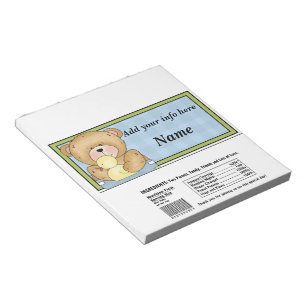 Bear Baby Dusche Süßigkeiten Bar Wrapper Gastgesch Notizblock