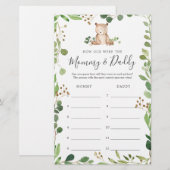 Bear Baby Dusche wie alt waren sie Spielkarte (Vorne/Hinten)