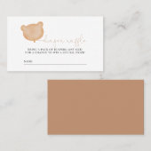 Bear Baby Dusche Windeln Raffle Ticket (Vorne/Hinten)