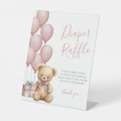 Bear Baby Dusche Windeln Umschließkarte Sockelschild (Vorderseite)