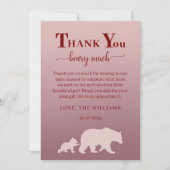 Bear Baby Dusche Woodland Rustic Dankeschön Karte (Vorderseite)