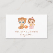 Bear Baby Girl Babysitter Kinderbetreuung Visitenkarte (Vorderseite)