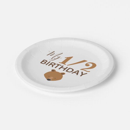 Bear Baby Halbgeburt Pappteller (Schrägansicht)