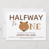 Bear Baby Halbgeburtstag Einladung (Vorderseite)