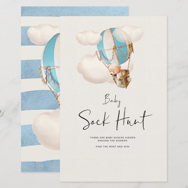 Bear Baby Shooter Game - Baby Sock Hunt Sign (Vorne/Hinten)