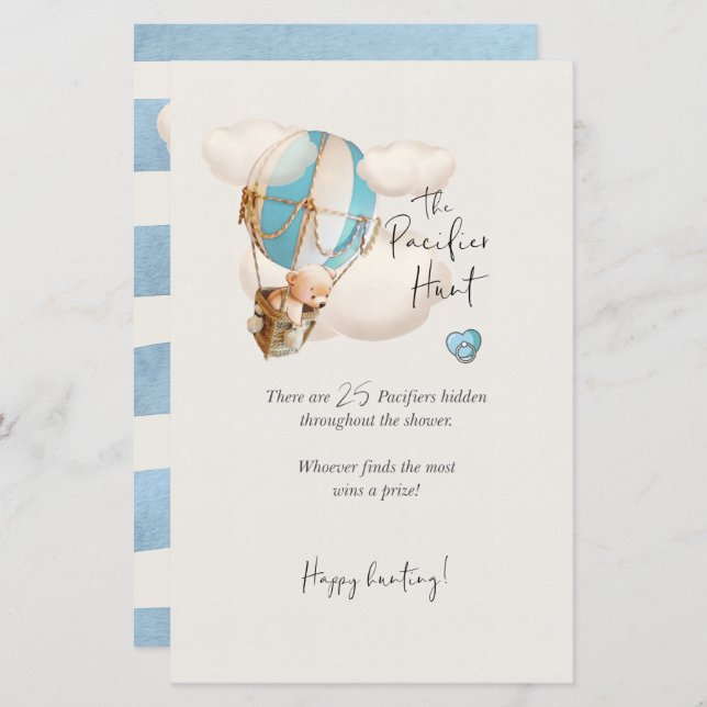 Bear Baby Shooter Game - The Schnuller Hunt Sign (Vorne/Hinten)