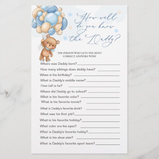 Bear Baby Shooter Game wie gut weißt du Daddy? (Vorderseite)