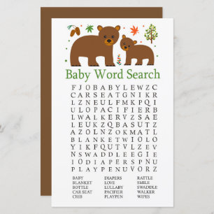 Bear Baby Shooter Word Search Game