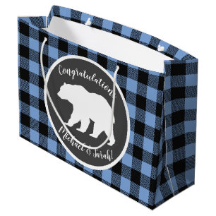 Bear Baby Shower Boy Blue Große Geschenktüte