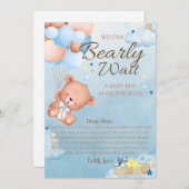 Bear Baby Shower Boy Dankeskarte (Vorne/Hinten)