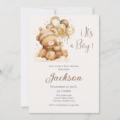 Bear Baby Shower Boy Einladung (Vorderseite)