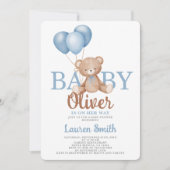 Bear Baby Shower Boy Einladung (Vorderseite)